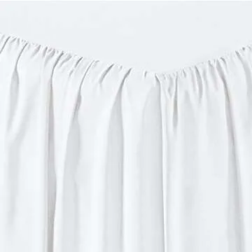 Amazon Basics Lightweight Ruffled Bed Skirt, Classic Style, Soft and Stylish 100% Microfiber With 16" Drop, Full, White, Solid