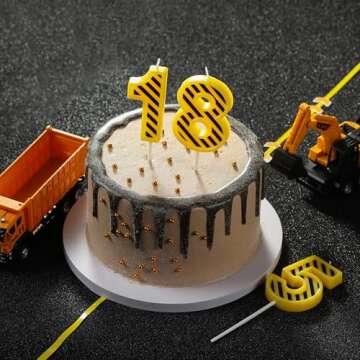 PHD CAKE 2.76 Inch Number 3 Birthday Candles