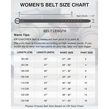 CHAOREN Women's Leather Casual Belt for Jeans & Dress