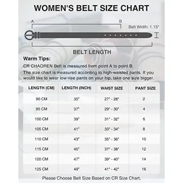 CHAOREN Women's Leather Casual Belt for Jeans & Dress