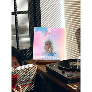 Soulpunk Now Playing Vinyl Record Stand - Solid Walnut & Acrylic, LED Lighting Display, Ideal for Record Rolders, Audio Studios, Living Rooms, and Study Rooms…