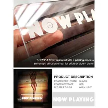 Soulpunk Now Playing Vinyl Record Stand - Solid Walnut & Acrylic, LED Lighting Display, Ideal for Record Rolders, Audio Studios, Living Rooms, and Study Rooms…