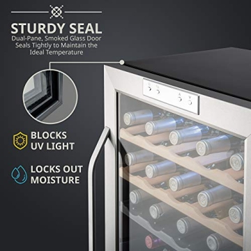 Ivation Wine Cooler with Dual Zone Temperature Control