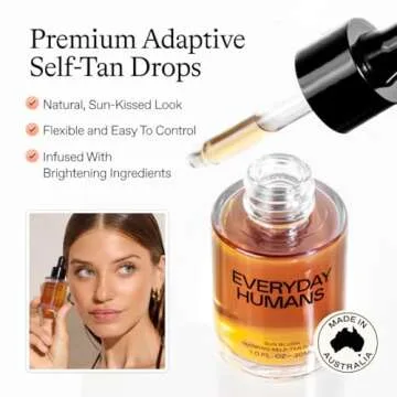 Sun Blush Glowing Self Tanning Drops – Natural Face & Body Tanner with Peptides