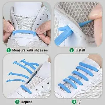 INMAKER No Tie Shoe Laces for Adults and Kids, Elastic Shoelaces for Sneakers, Rubber Silicone Tieless Laces