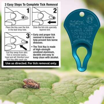 The Original Tick Key - Tick Detaching Device - Portable, Safe and Highly Effective Tick Detaching T...