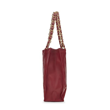 Chanel Red Lambskin Flat Tote with Chain Straps