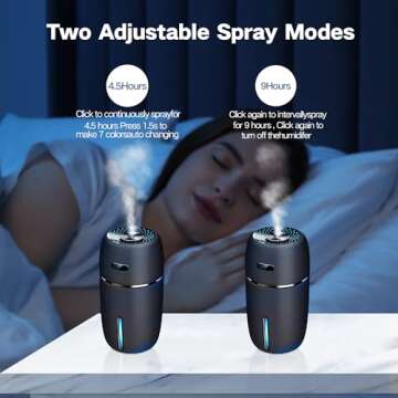 Portable Mini USB Car Humidifier with 7-Color Light