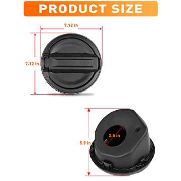 Savadicar Gas Cap Cover, Fuel Filler Tank Door Compatible with 2018-2024 Jeep Wrangler JL JLU 2 and 4 Door, ABS + Aluminum Alloy Structure, Replacement Accessories, Black
