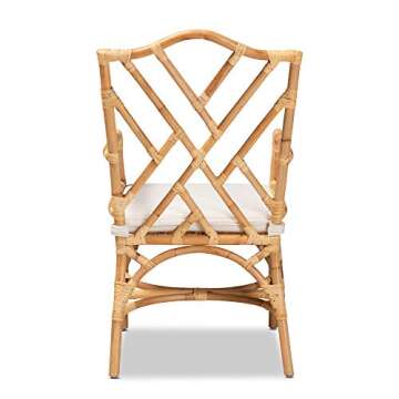bali & pari Delta Modern and Contemporary Natural Rattan Dining Chair