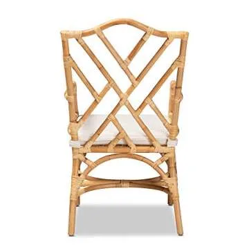bali & pari Delta Modern and Contemporary Natural Rattan Dining Chair