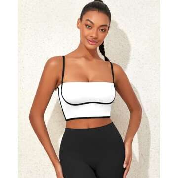 Trendy AngiMelo Women's Longline Sports Bra Tank Top