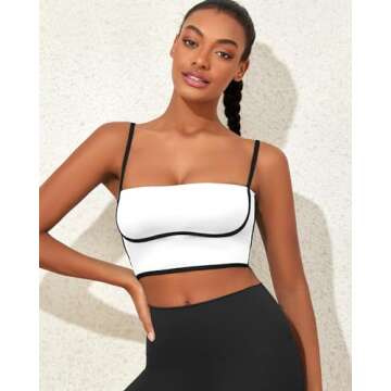 Trendy AngiMelo Women's Longline Sports Bra Tank Top