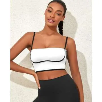 Trendy AngiMelo Women's Longline Sports Bra Tank Top