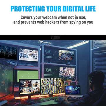 Webcam Cover Slide, Ultra Thin Phone Camera Cover, Camera Cover Blocker for Macbook, iMac, Laptop, Desktop, Pc, iPad, iPhone, Smartphone Protect Your Visual Privacy Security (Pink/Blue/Green-3 Pack)