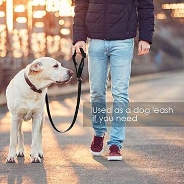 URPOWER Dog Seat Belt 2 Pack Safety Dog Car Seat Belt Strap Car Headrest Restraint Adjustable Vehicle Seatbelts Durable Nylon Car Harness for Dogs, Cats and Pets