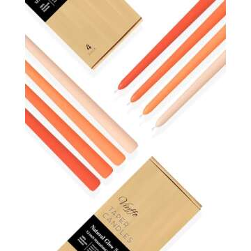 Viyffo 12 Inch Orange Taper Candles Set of 4 - Elegant Decor