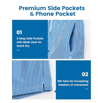 maamgic Mens Swim Trunks with Quick Dry Compression Liner