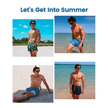 maamgic Mens Swim Trunks with Quick Dry Compression Liner
