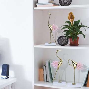 suruim Gold Decor Accents - Elegant Brass Bird Statues