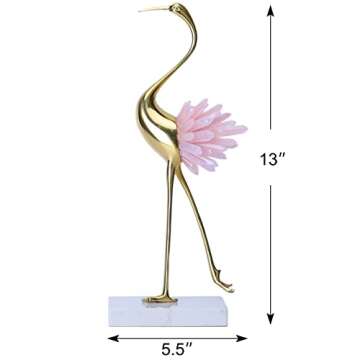 suruim Gold Decor Accents - Elegant Brass Bird Statues