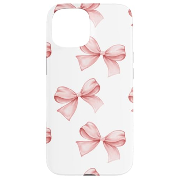 iPhone 15 Cute and Girly Pink Bows Case