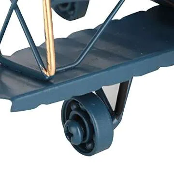 Tyenaza Vintage Airplane Decor, Metal Iron Aircraft Biplane Model Retro Hanging Plane Handicraft Ornament for Christmas Birthday Gifts, Home Decor Photo Props(Blue)