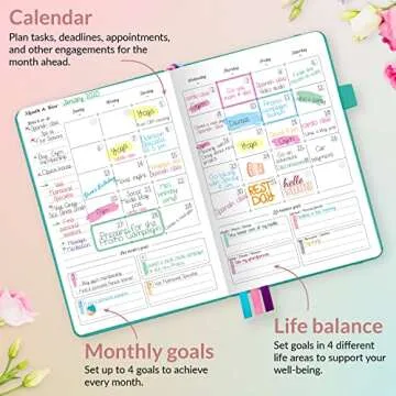 GoGirl Planner and Organizer for Women – Compact Size Weekly Planner, Goals Journal & Agenda to Improve Time Management, Productivity & Live Happier. Undated – Start Anytime, Lasts 1 Year – Turquoise
