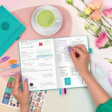 GoGirl Planner and Organizer for Women – Compact Size Weekly Planner, Goals Journal & Agenda to Improve Time Management, Productivity & Live Happier. Undated – Start Anytime, Lasts 1 Year – Turquoise