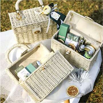 Handwoven Rattan Vintage Purse for Beach and Casual Use