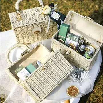 Handwoven Rattan Vintage Purse for Beach and Casual Use