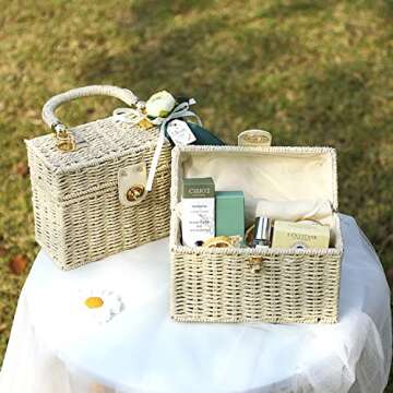 Handwoven Rattan Vintage Purse for Beach and Casual Use