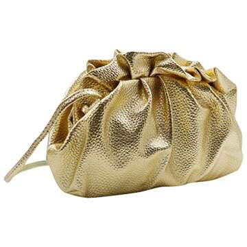 Women Cloud-Shaped Dumpling Bag Fashion Ruched Crossbody Bag Cell Phone Clutch Purse Clip Shoulder H...