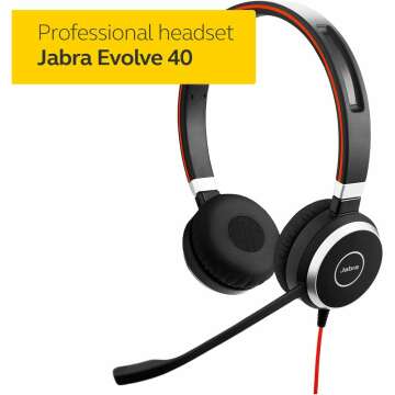 Jabra Evolve 40 Wired Headset - Superior Sound & Comfort