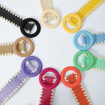 eYLun Women Straw Woven Belt - Adjustable Boho Fashion Accessory