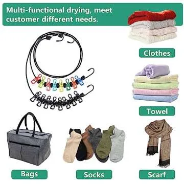 Retractable Portable Clothesline for Travel and Camping