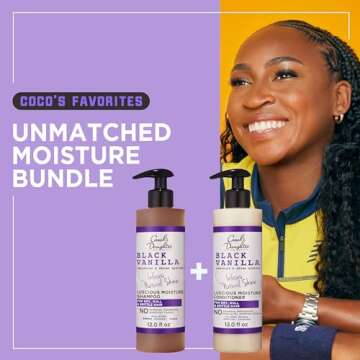 Carol's Daughter Black Vanilla Sulfate Free Shampoo and Conditioner Set for Curly, Wavy or Natural H...