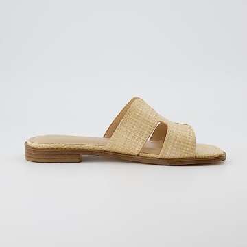 CUSHIONAIRE Women's Voyage slide sandal +Memory Foam, Wide Widths Available, Raffia 10