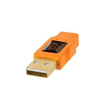 Tether Tools TetherPro USB 2.0 to Mini-B 5-Pin Cable | for Fast Transfer and Connection Between Camera and Computer | High Visibility Orange | 15 Feet (4.6 m)