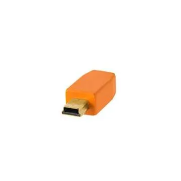 Tether Tools TetherPro USB 2.0 to Mini-B 5-Pin Cable | for Fast Transfer and Connection Between Camera and Computer | High Visibility Orange | 15 Feet (4.6 m)