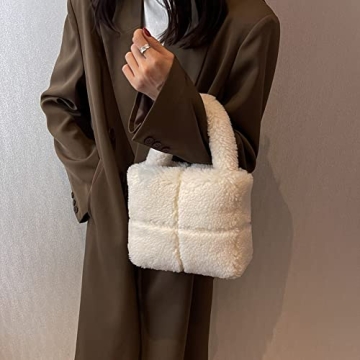Chic Fluffy Faux Fur Tote Bag for Women - Stylish and Functional