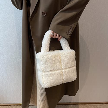Chic Fluffy Faux Fur Tote Bag for Women - Stylish and Functional