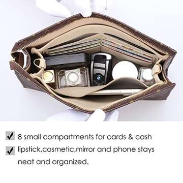 OULARIO Felt Insert Organizer Bag In Bag Fit Purse LV Toiletry Pouch 26 19, Lv Pouch 26 Khaki, Middle