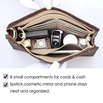 OULARIO Felt Insert Organizer Bag In Bag Fit Purse LV Toiletry Pouch 26 19, Lv Pouch 26 Khaki, Middle