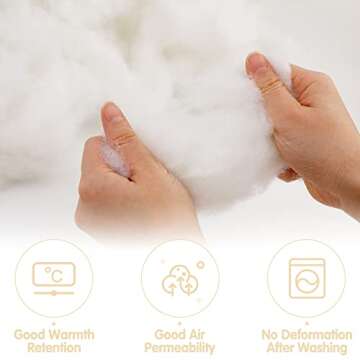 LUNARM 850g/29.98oz Memory Foam Filling and Polyester Fiber Fill, Shredded Density Foam for Bean Bag Filler Soft and Comfortable Stuffing Foam for Chairs Cushions Pillows Pet Beds