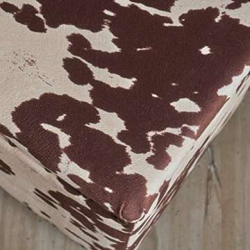 Christopher Knight Home Tatiana Velvet Storage Ottoman, Milk Cow / Dark Brown