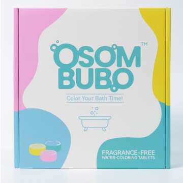 OSOMBUBO Bath Color Tablets for Kids 120 Count (2 Packets, 60 Tablets Each), Kids Bath Bombs Set Includes Colorful Fizzies Tablets, Educational Fun Bathtime Activity for Kids