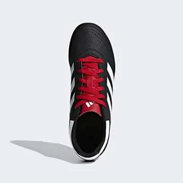 adidas unisex child Goletto Vi Firm Ground Football Shoe, Black/White/Scarlet, 1 Little Kid US