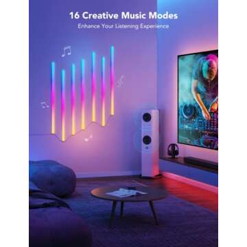 Govee Glide RGBIC Wall Lights, Music Wall Lights Works with Alexa and Google Assistant, Smart LED Li...