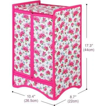Ecore Fun 18 Inch Girl Doll Accessories Fashion Doll Closet Wardrobe for Doll Clothes and Accessories Storage Include Doll Closet and Hangers
